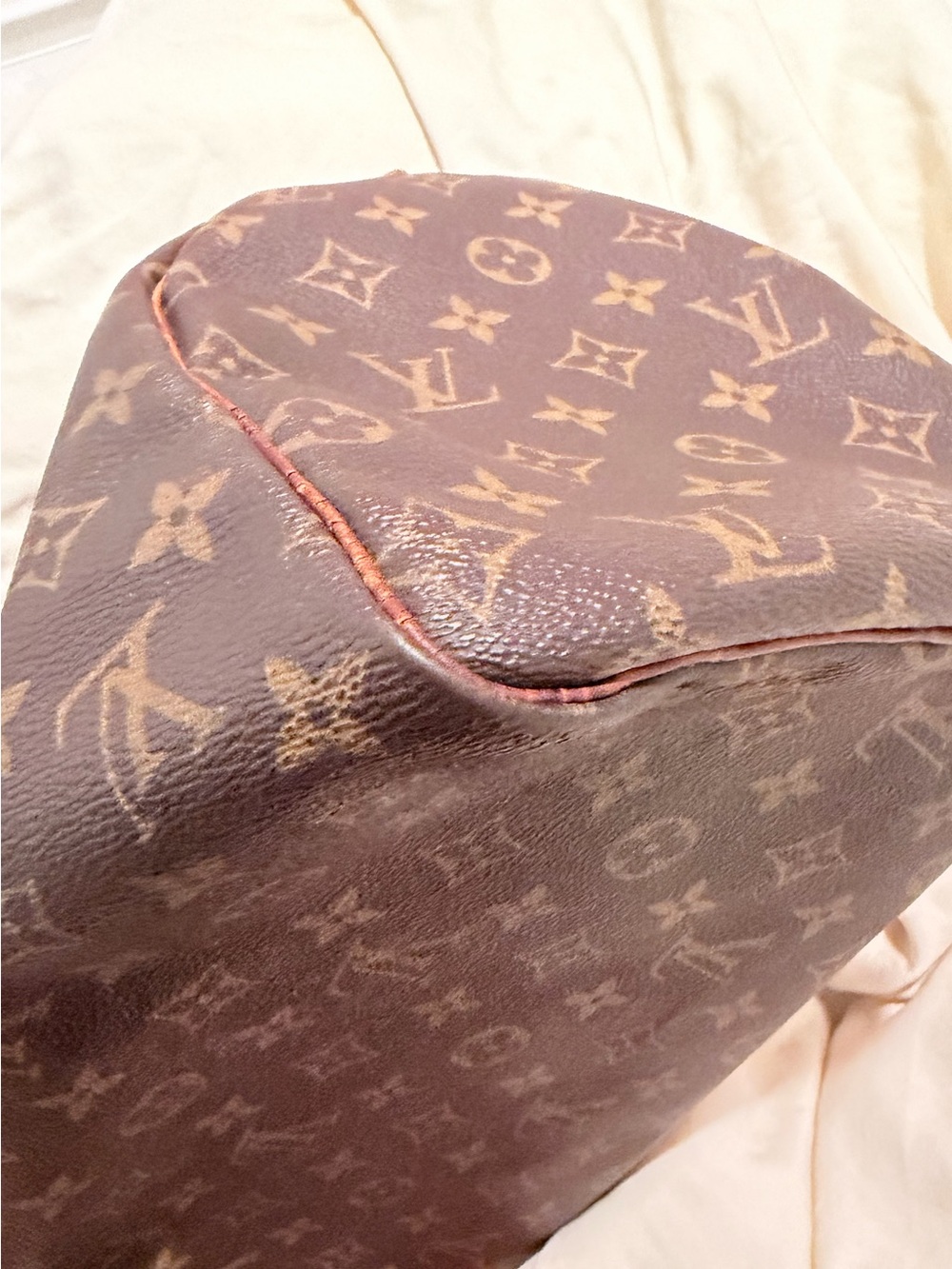 Hand Painted Louis Vuitton Speedy 30 with Celestial Floral Butterfly Moth Motif - Picture 9 of 12